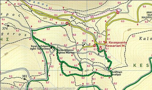 Carte de randonnée - Mont Hymette (Grèce) | Terrain Cartography carte de randonnée Terrain Cartography