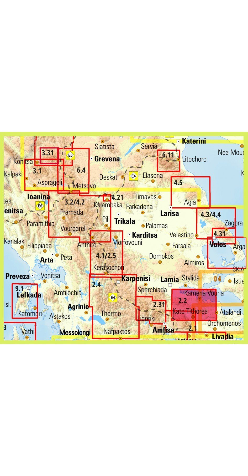 Carte de randonnée n° 2.2 - Mont Kalidhromo | Anavasi carte de randonnée Anavasi