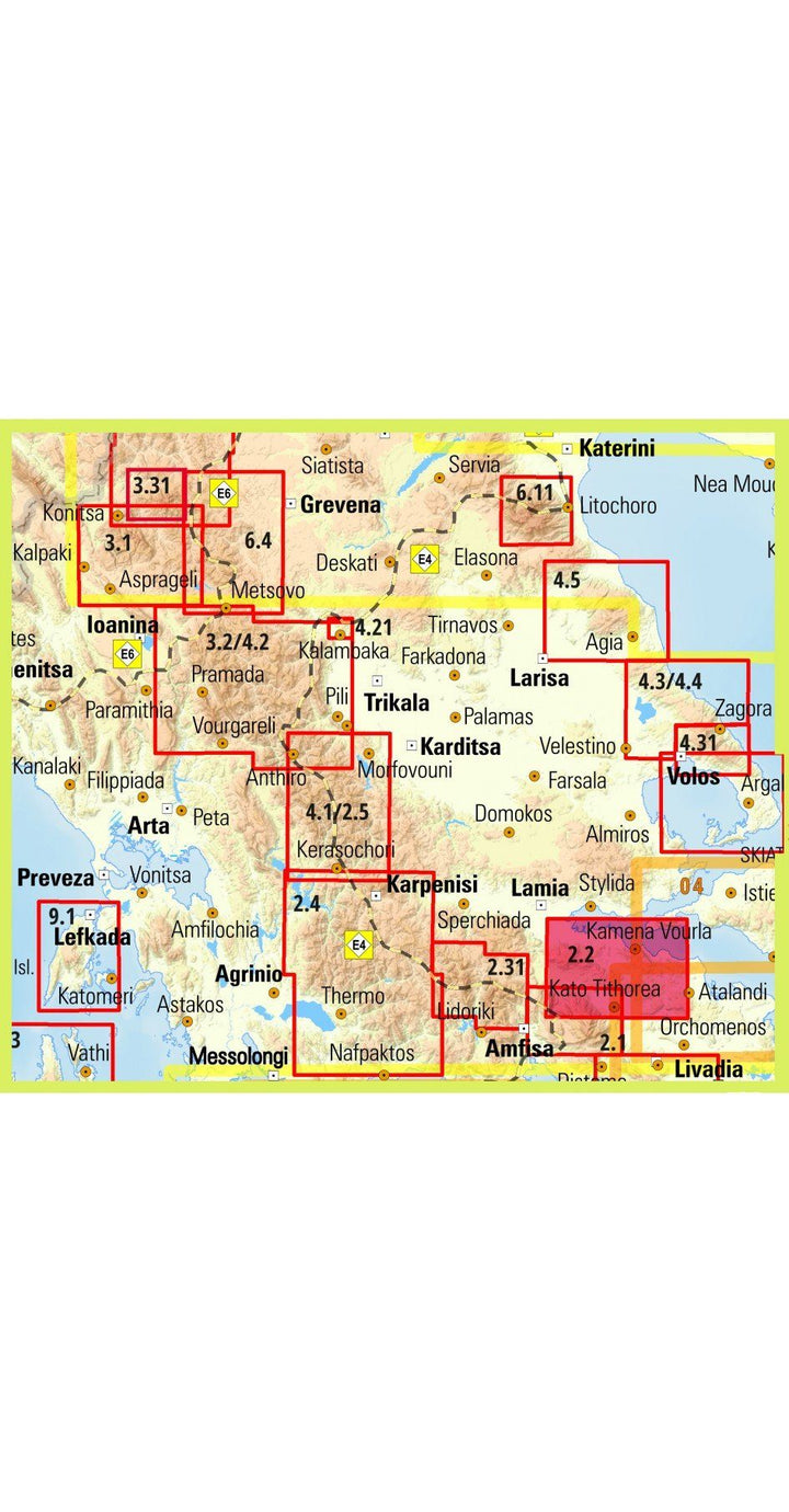 Carte de randonnée - Mont Kalidhromo | Anavasi carte pliée Anavasi 