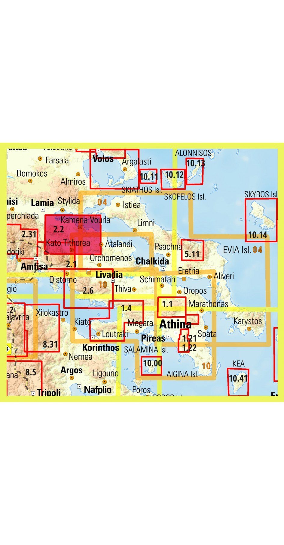 Carte de randonnée n° 2.2 - Mont Kalidhromo | Anavasi carte de randonnée Anavasi