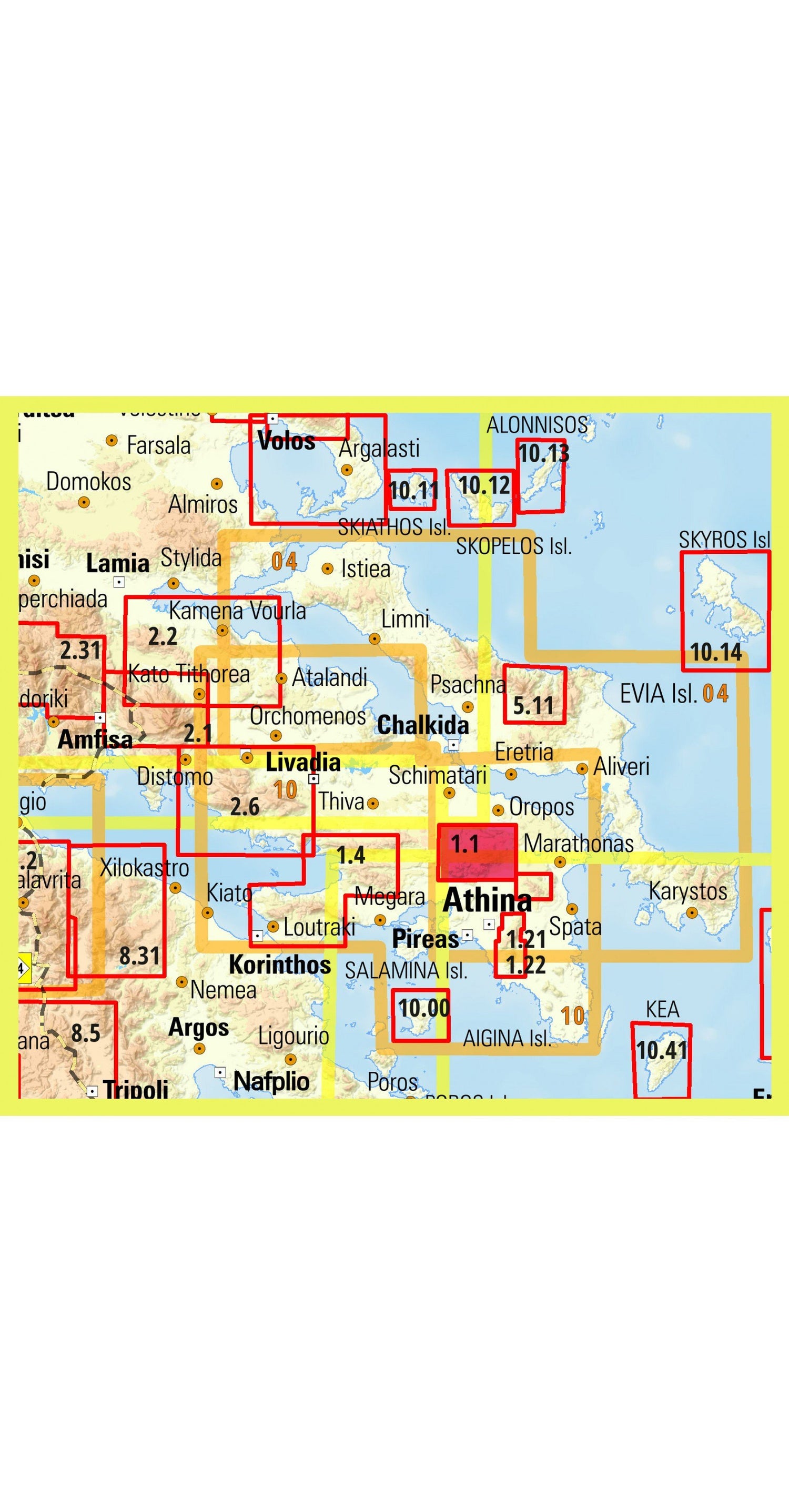 Carte de randonnée n° 1.1 - Mont Parnitha (Grèce) | Anavasi carte de randonnée Anavasi