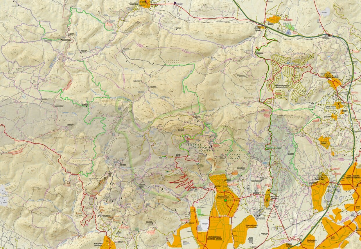Carte de randonnée - Mont Parnitha (Grèce) | Terrain Cartography carte de randonnée Terrain Cartography