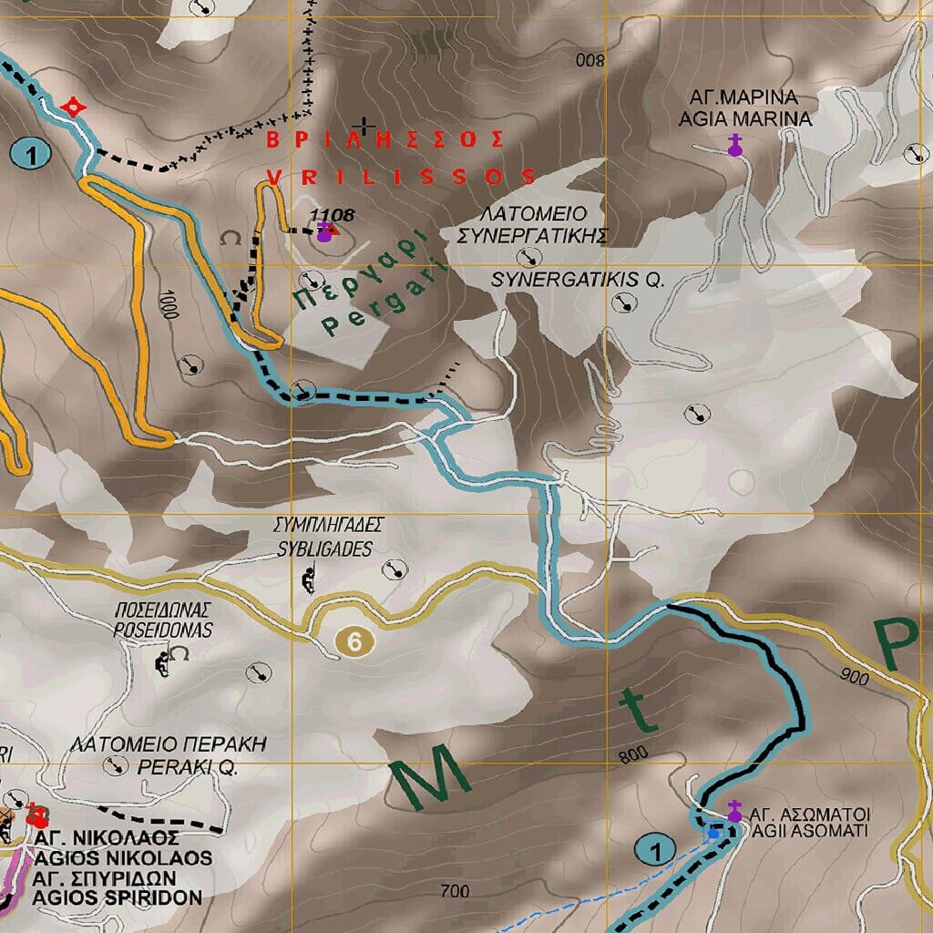 Carte de randonnée n° 1.3 - Mont Penteli (Grèce) | Anavasi carte de randonnée Anavasi