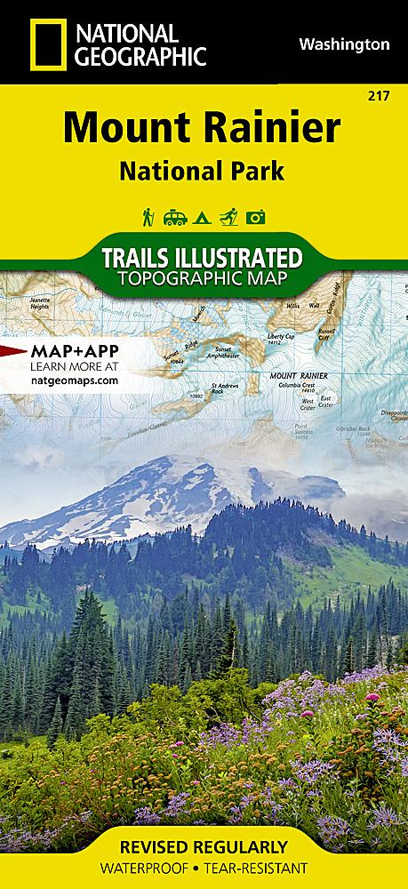 Carte de randonnée - Mount Rainier National Park (Washington), n° 217 | National Geographic carte pliée National Geographic 
