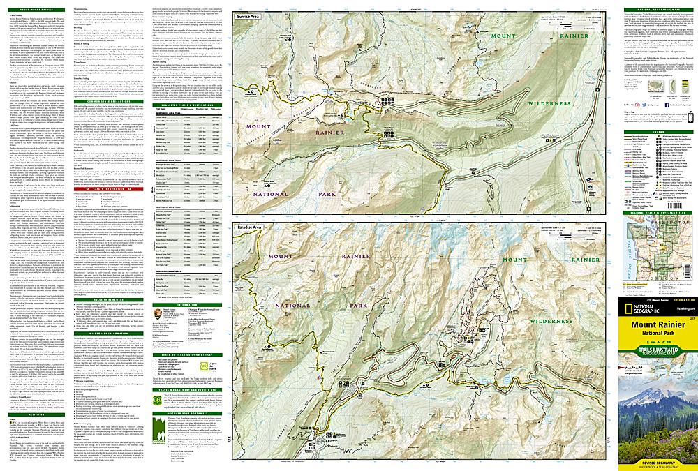 Carte de randonnée - Mount Rainier National Park (Washington), n° 217 | National Geographic carte pliée National Geographic 