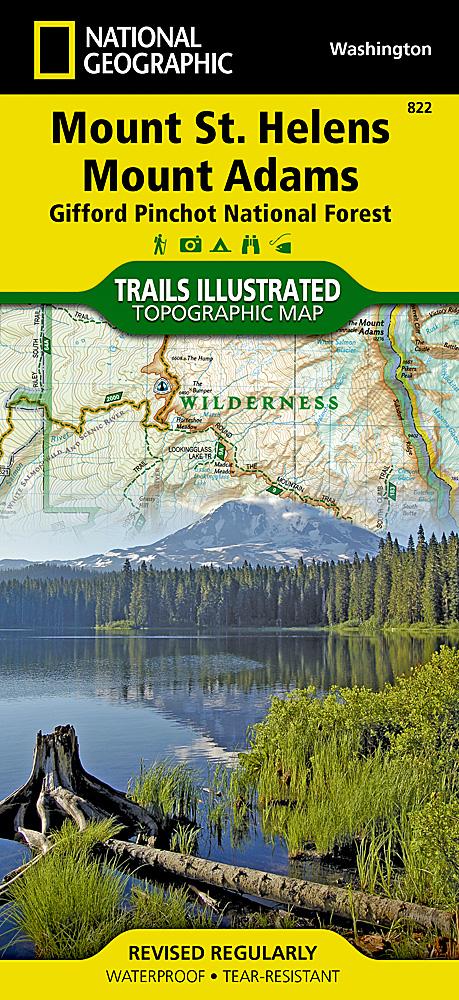 Carte de randonnée - Mount St. Helens, Mount Adams (Washington), n° 822 | National Geographic carte pliée National Geographic 