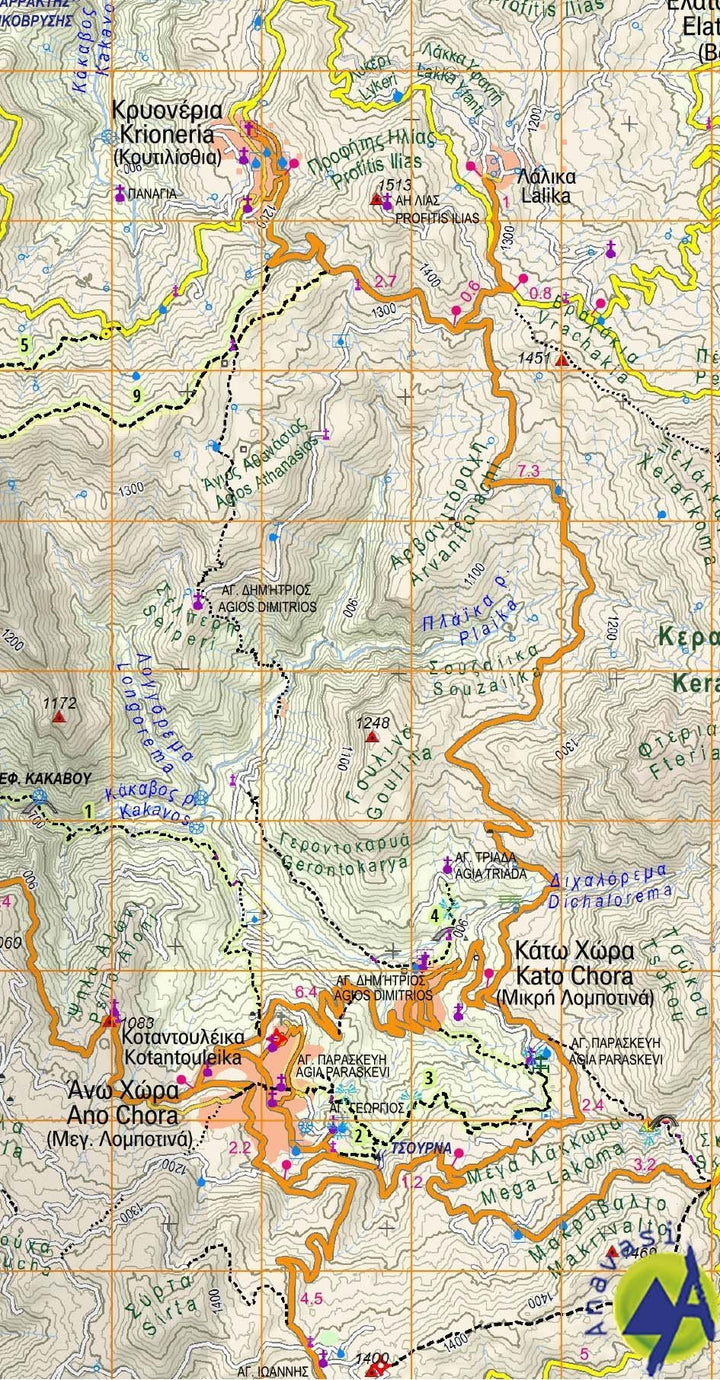 Carte de randonnée - Nafpaktos, Panaitoliko, Karpenisi (Grèce centrale) | Anavasi carte pliée Anavasi 