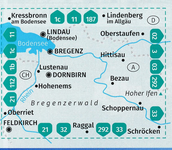 Carte de randonnée n° 002 - Bregenzerwald, Westallgaü (Allemagne) | Kompass carte pliée Kompass 