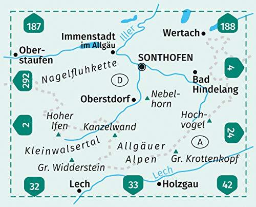Carte de randonnée n° 003 - Allgäuer Alpen, Kleinwalsertal (Allemagne) | Kompass carte de randonnée Kompass
