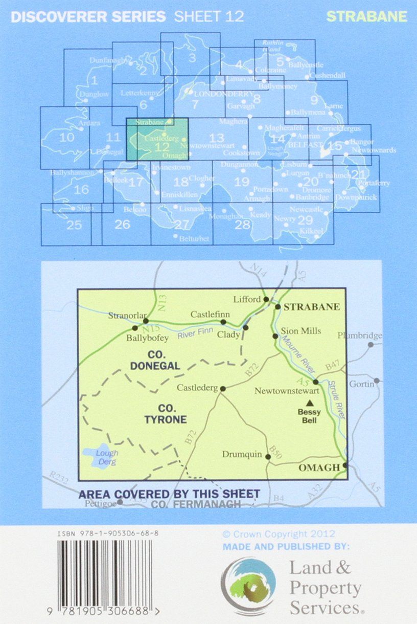 Carte de randonnée n° 012 - Strabane (Irlande du Nord) | Ordnance Survey - Discoverer carte de randonnée Ordnance Survey