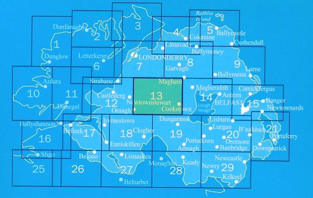 Carte de randonnée n° 013 - The Sperrins (Irlande du Nord) | Ordnance Survey - Discoverer carte pliée Ordnance Survey 