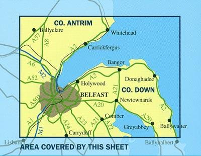 Carte de randonnée n° 015 - Belfast (Irlande du Nord) | Ordnance Survey - Discoverer carte pliée Ordnance Survey 