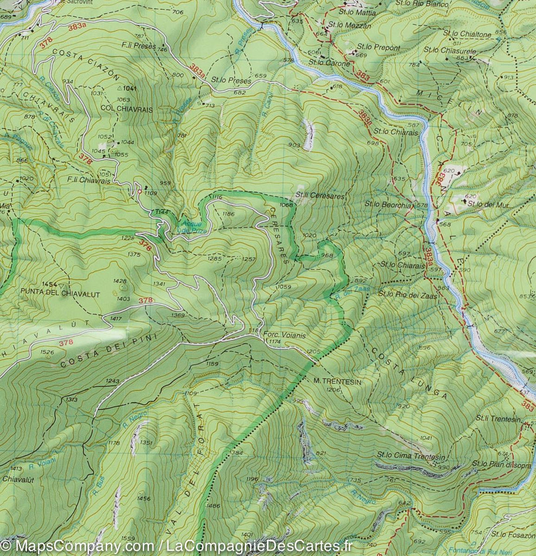 Carte de randonnée n° 02 - Forni di Sopra, Ampezzo, Sauris, Alta Val Tagliamento (Alpes carniques, Italie) | Tabacco carte pliée Tabacco 