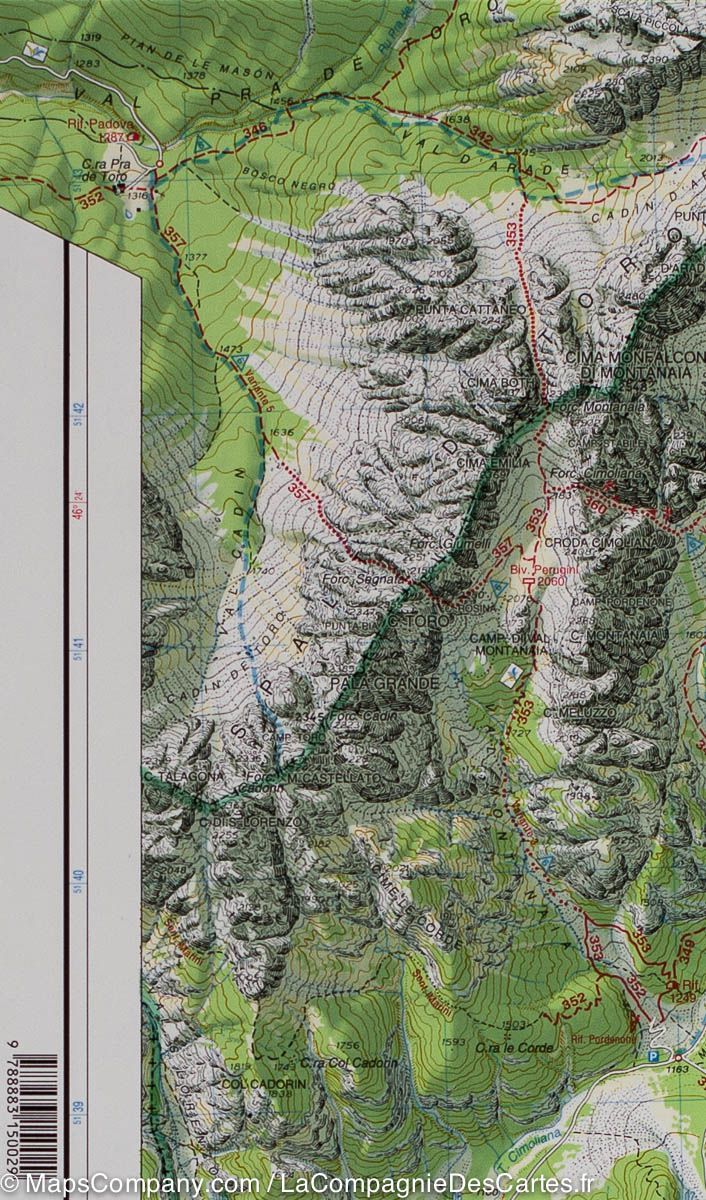 Carte de randonnée n° 02 - Forni di Sopra, Ampezzo, Sauris, Alta Val Tagliamento (Alpes carniques, Italie) | Tabacco carte pliée Tabacco 