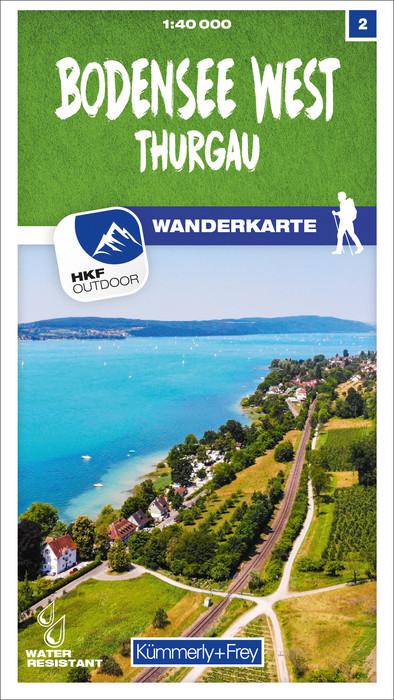 Carte de randonnée n° 02 - Lac de Constance Ouest, Thurgau (Suisse) | Kümmerly & Frey-1/40 000 carte de randonnée Kümmerly & Frey