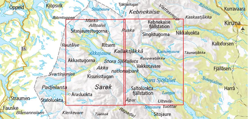 Carte de randonnée n° 02 - Nikkaluokta, Sarek, Saltoluokta (Suède) | Norstedts - Outdoor carte de randonnée Norstedts