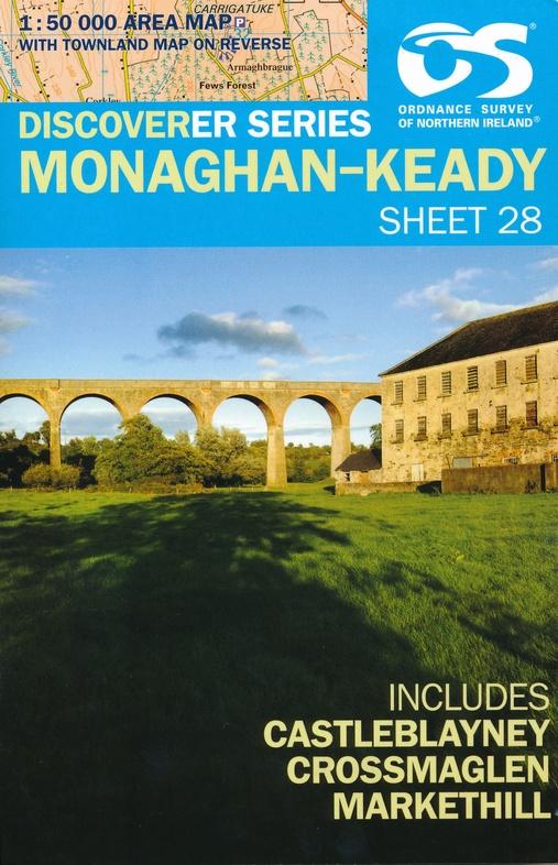 Carte de randonnée n° 028 - Monaghan-Keady, Castleblayney (Irlande du Nord) | Ordnance Survey - Discoverer carte pliée Ordnance Survey 