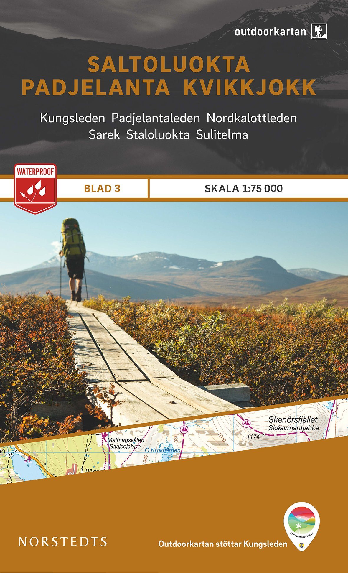 Carte de randonnée n° 03 - Saltoluokta, Padjelanta, Kvikkjokk (Suède) | Norstedts - Outdoor carte de randonnée Norstedts Default Title