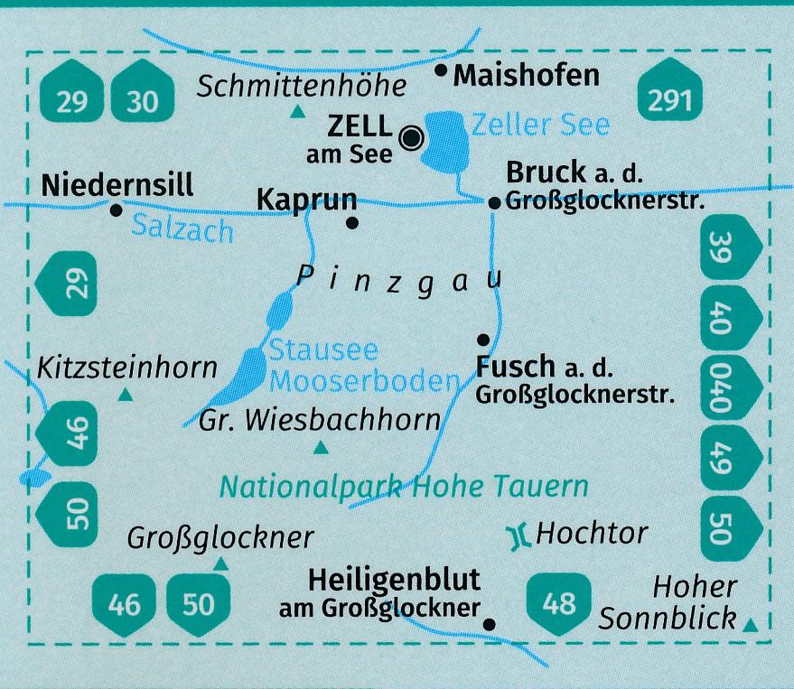 Carte de randonnée n° 030 - Zell am See, Kaprun + Guide (Autriche) | Kompass carte de randonnée Kompass