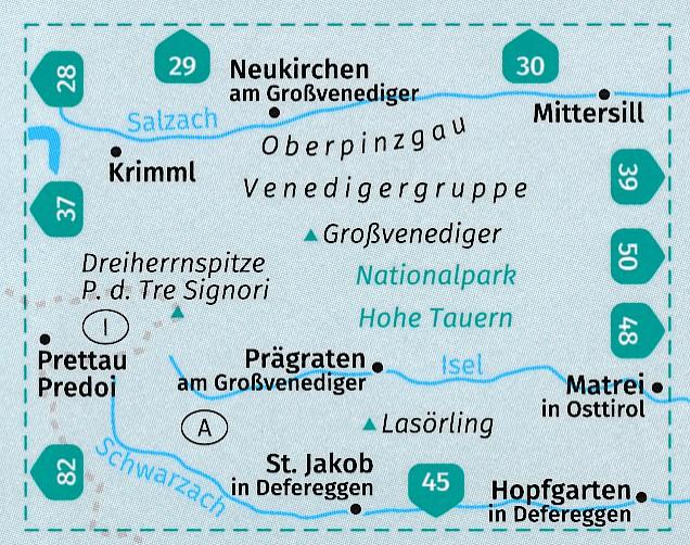 Carte de randonnée n° 038 - Venedigergruppe, Oberpinzgau (Autriche) | Kompass carte de randonnée Kompass