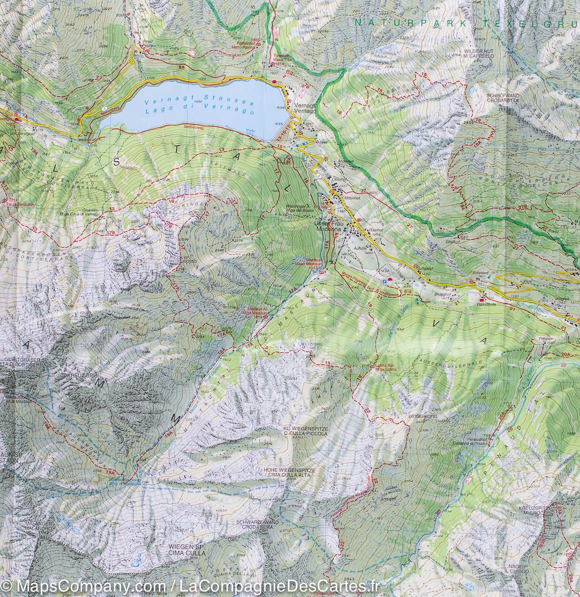 Carte de randonnée n° 04 - Val Senales & Naturno (Alpes, Italie) | Tabacco carte de randonnée Tabacco