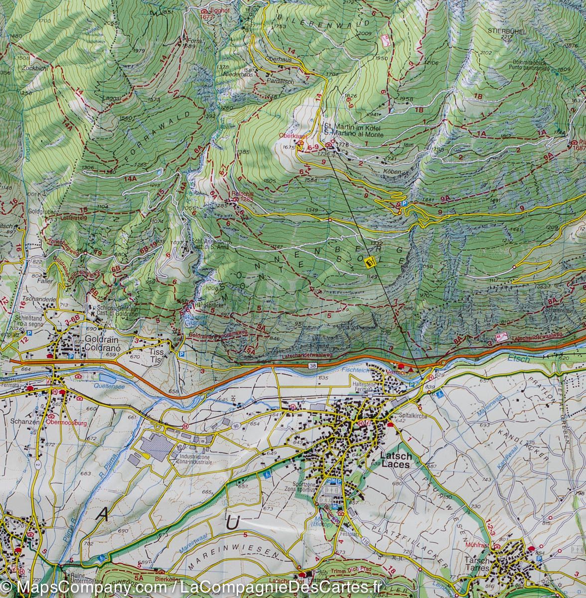 Carte de randonnée n° 04 - Val Senales & Naturno (Alpes, Italie) | Tabacco carte de randonnée Tabacco