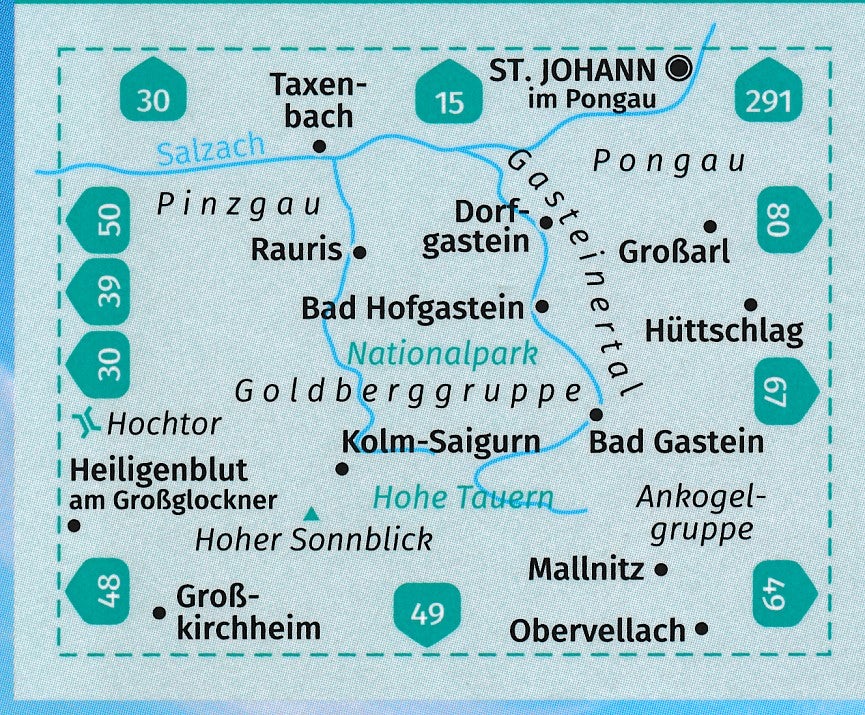 Carte de randonnée n° 040 - Gasteiner Tal, Goldberggruppe (Autriche) | Kompass carte pliée Kompass 