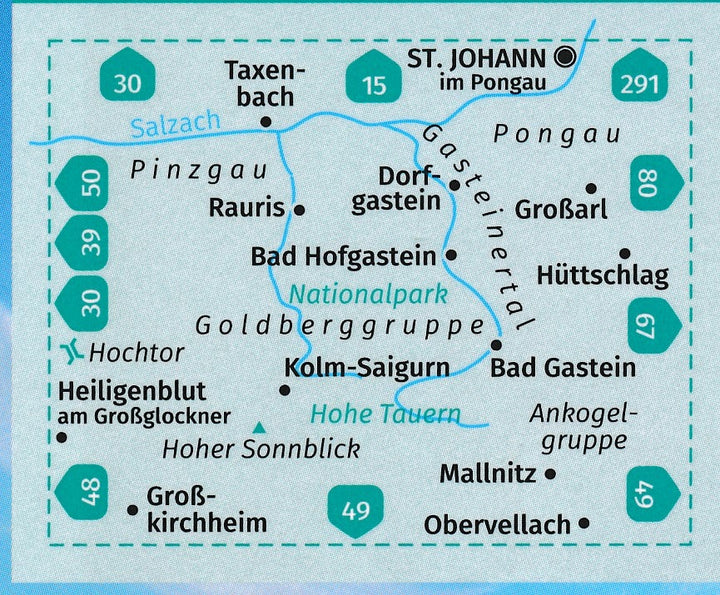 Carte de randonnée n° 040 - Gasteiner Tal, Goldberggruppe (Autriche) | Kompass carte pliée Kompass 