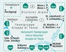 Carte de randonnée n° 043 - Texelgruppe NP, Meraner Höhenweg (Tyrol du Sud) | Kompass carte pliée Kompass 
