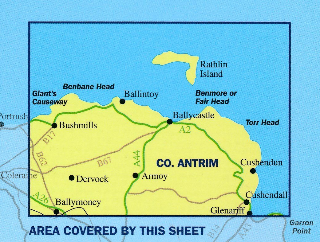 Carte de randonnée n° 05 - Ballycastle (Irlande du Nord) | Ordnance Survey - Discoverer carte pliée Ordnance Survey 