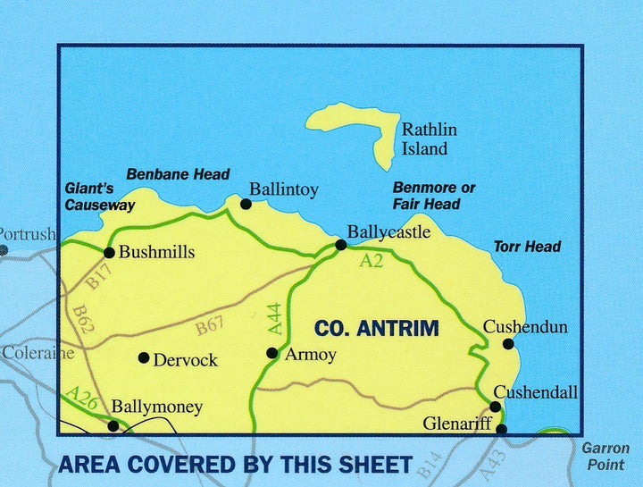 Carte de randonnée n° 05 - Ballycastle (Irlande du Nord) | Ordnance Survey - Discoverer carte pliée Ordnance Survey 