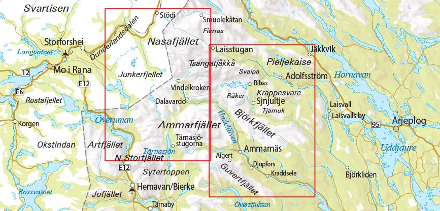 Carte de randonnée n° 05 - Jäkkvik, Ammarnäs (Suède) | Norstedts - Outdoor carte pliée Norstedts 