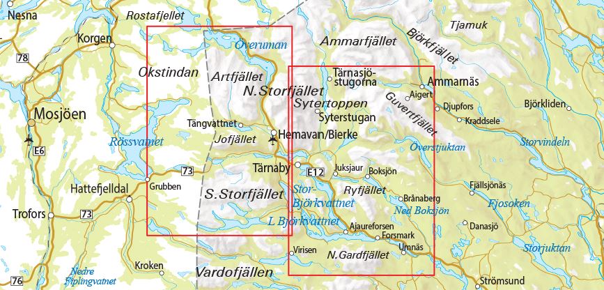 Carte de randonnée n° 06 - Ammarnäs, Hemavan/Lill/Björkvattnet (Suède) | Norstedts - Outdoor carte de randonnée Norstedts