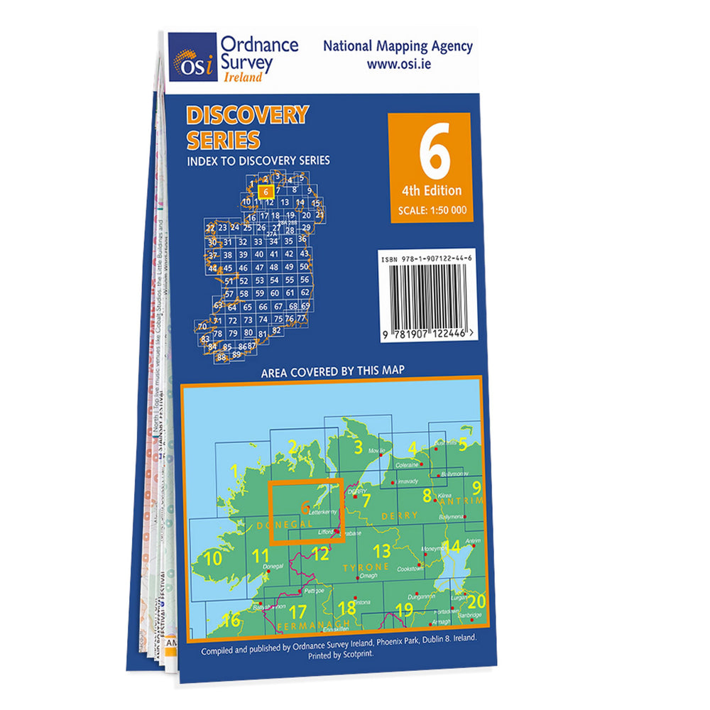 Carte de randonnée n° 06 - Donegal (Cent), Tyrone (Irlande) | Ordnance Survey - série Discovery carte pliée Ordnance Survey Ireland 
