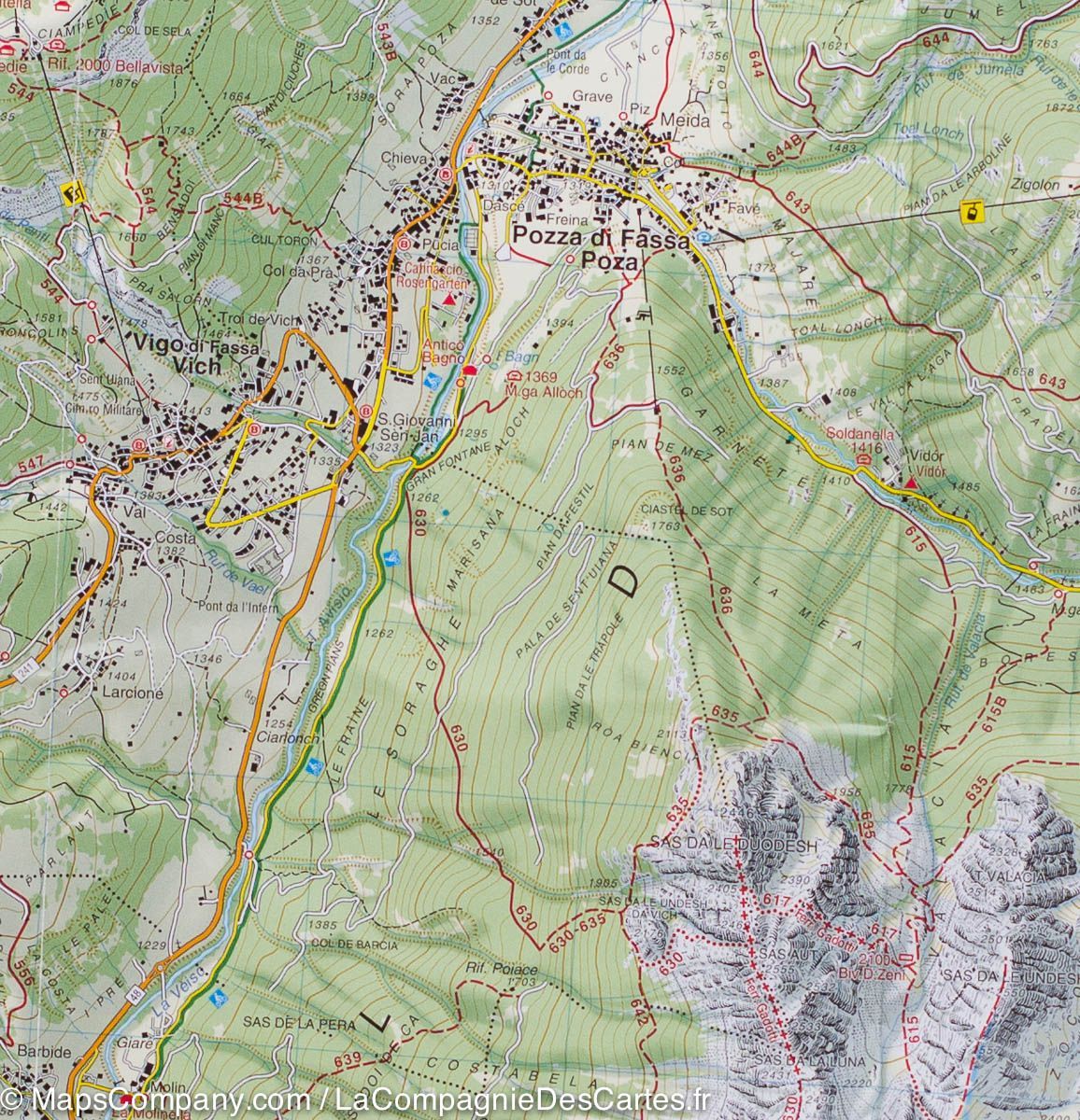 Carte de randonnée n° 06 - Val di Fassa (Dolomites, Italie) | Tabacco carte de randonnée Tabacco