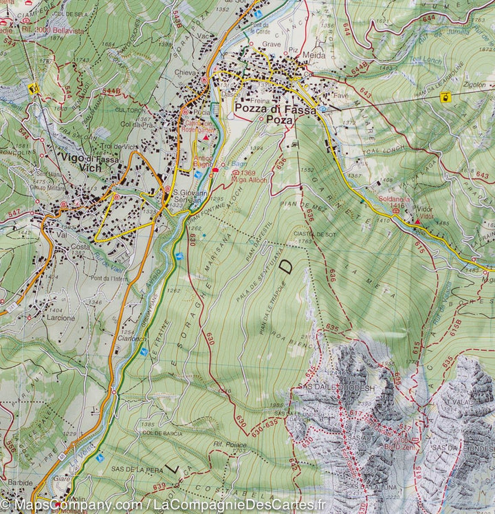 Carte de randonnée n° 6 du Val di Fassa (Dolomites, Italie) | Tabacco - La Compagnie des Cartes