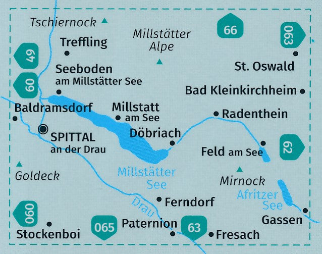 Carte de randonnée n° 066 - Millstätter See (Tyrol, Autriche) | Kompass carte pliée Kompass 
