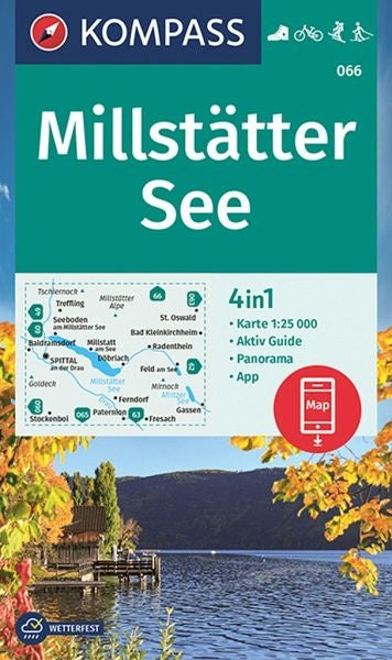 Carte de randonnée n° 066 - Millstätter See (Tyrol, Autriche) | Kompass carte de randonnée Kompass