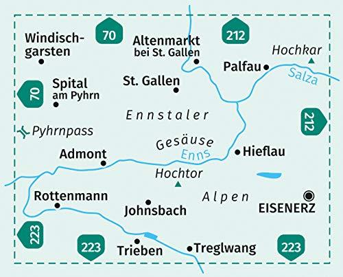 Carte de randonnée n° 069 - Gesäuse, Ennstaler Alpen, Pyhrnpass, Eisenerz (Autriche) | Kompass carte de randonnée Kompass
