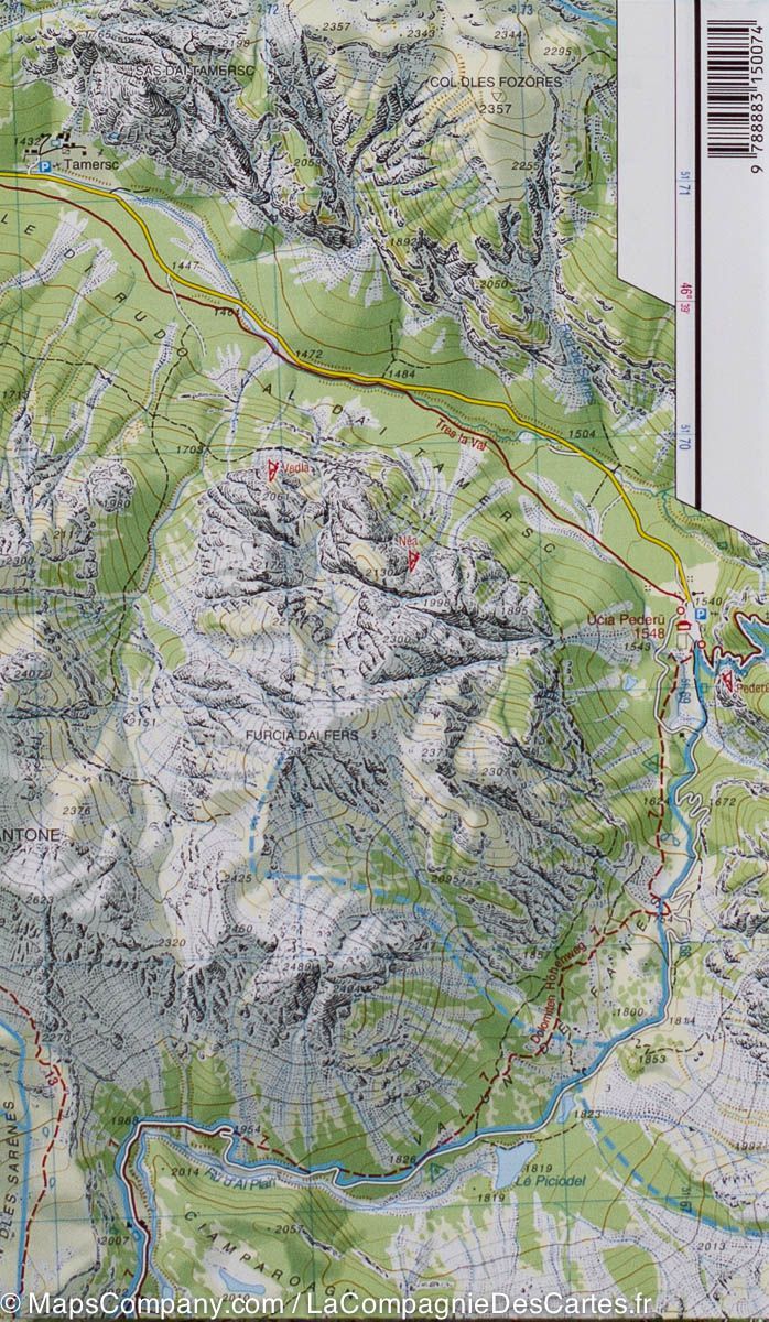 Carte de randonnée n° 07 - Alta Badia, Arabba et Marmolada (Alpes, Italie) | Tabacco carte de randonnée Tabacco
