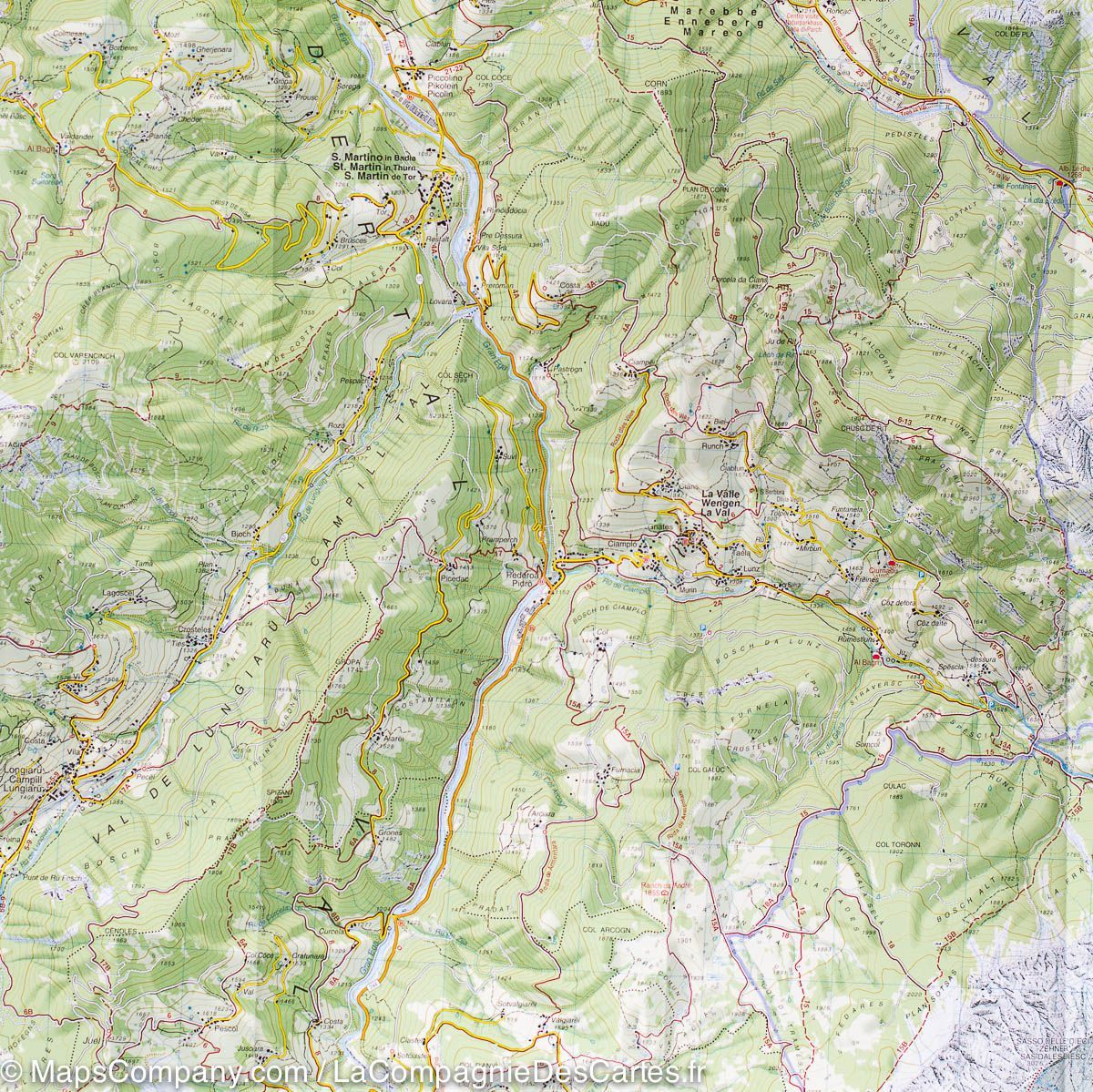 Carte de randonnée n° 07 - Alta Badia, Arabba et Marmolada (Alpes, Italie) | Tabacco carte de randonnée Tabacco