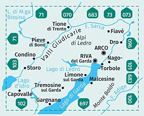 Carte de randonnée n° 071 - Alpi di Ledro, Valli Giudicarie + Aktiv Guide (Italie) | Kompass carte de randonnée Kompass