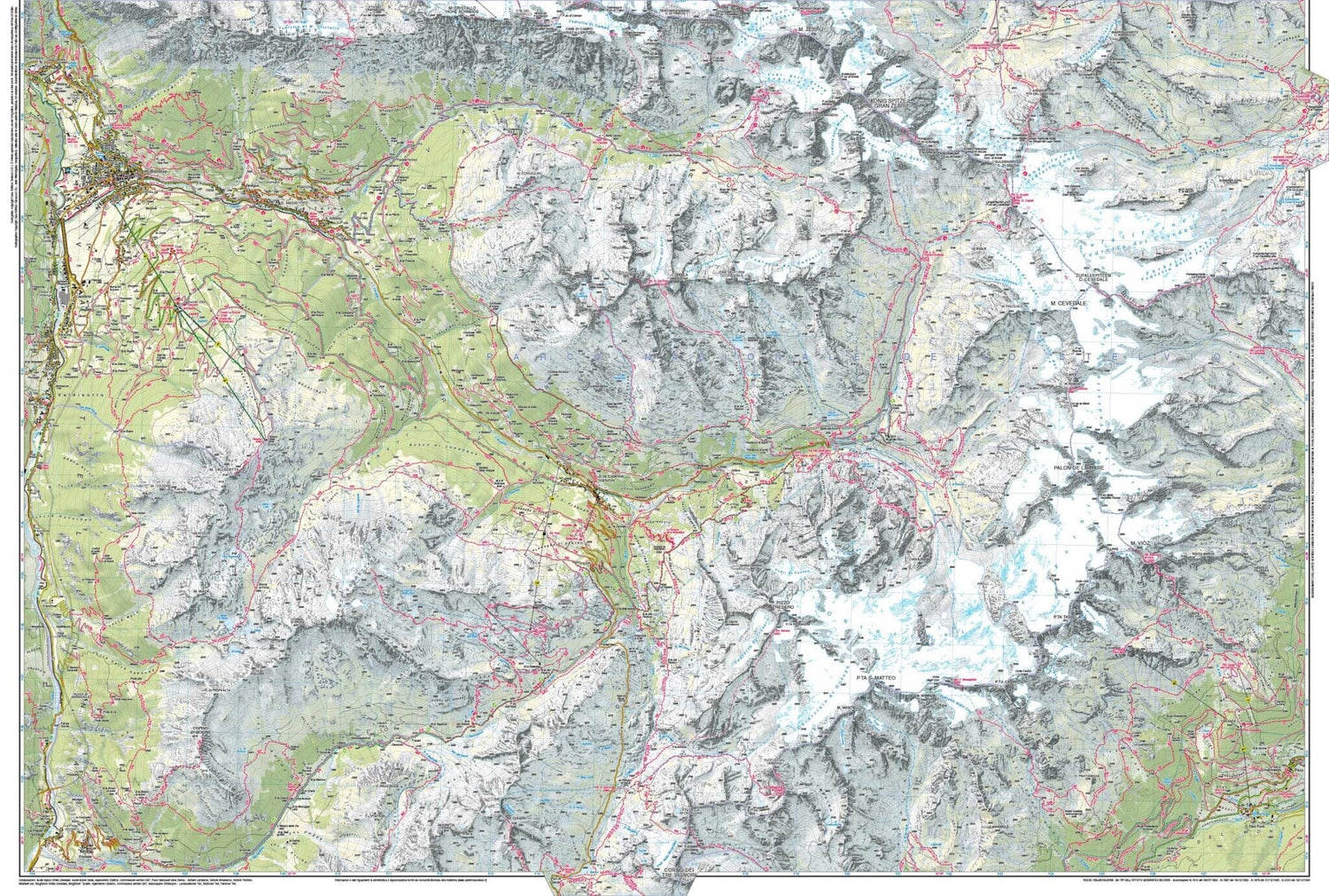 Carte de randonnée n° 08 - Ortles et Cevedale (Alpes, Italie) | Tabacco carte de randonnée Tabacco