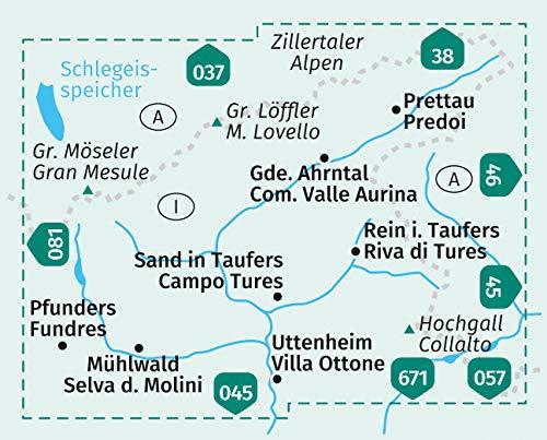 Carte de randonnée n° 082 - Ahrntaler Berge, Monti della Valle Aurina (Trentin-Haut-Adige) | Kompass carte pliée Kompass 