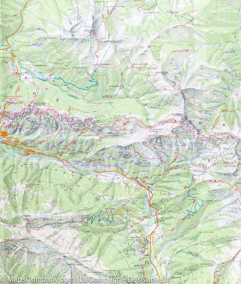 Carte de randonnée n° 9 d&rsquo;Alpi Carniche (Alpes Carniques, Italie) | Tabacco - La Compagnie des Cartes