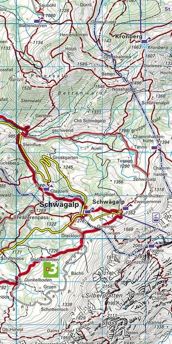 Carte de randonnée n° 09 - Appenzell, Säntis, St. Gallen (Suisse) | Kümmerly & Frey-1/40 000 carte de randonnée Kümmerly & Frey