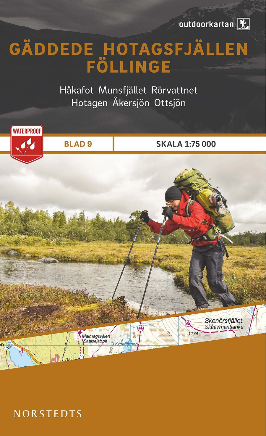 Carte de randonnée n° 09 - Gäddede, Hotagsfjällen, Föllinge (Suède) | Norstedts - Outdoor carte pliée Norstedts 