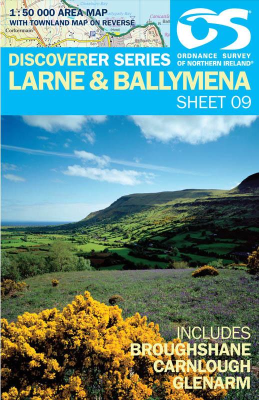 Carte de randonnée n° 09 - Larne (Irlande du Nord) | Ordnance Survey - Discoverer carte pliée Ordnance Survey 