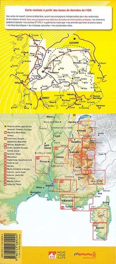 Carte de randonnée n° 1 - Léman, Genevois, Pays de Gex, Chablais, Faycigny-Giffre | Didier Richard carte pliée Didier Richard 