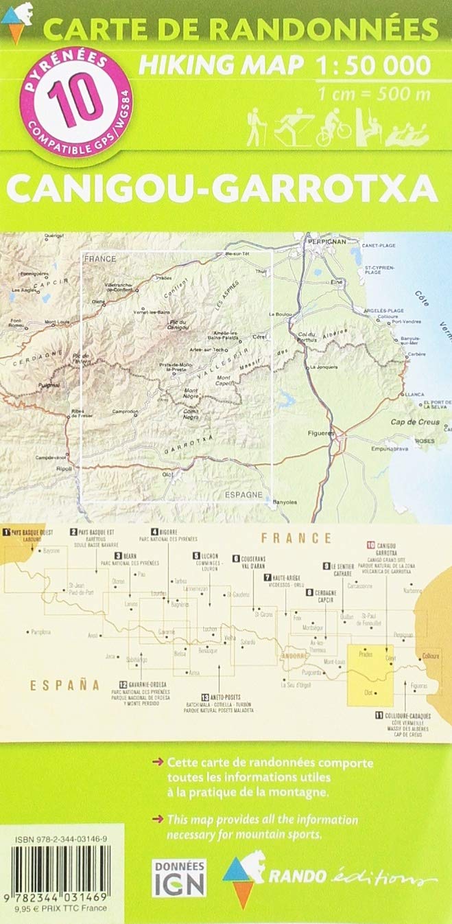 Carte de randonnée n° 10 - Canigou, Garrotxa (Pyrénées) | Rando Editions carte de randonnée Rando Editions